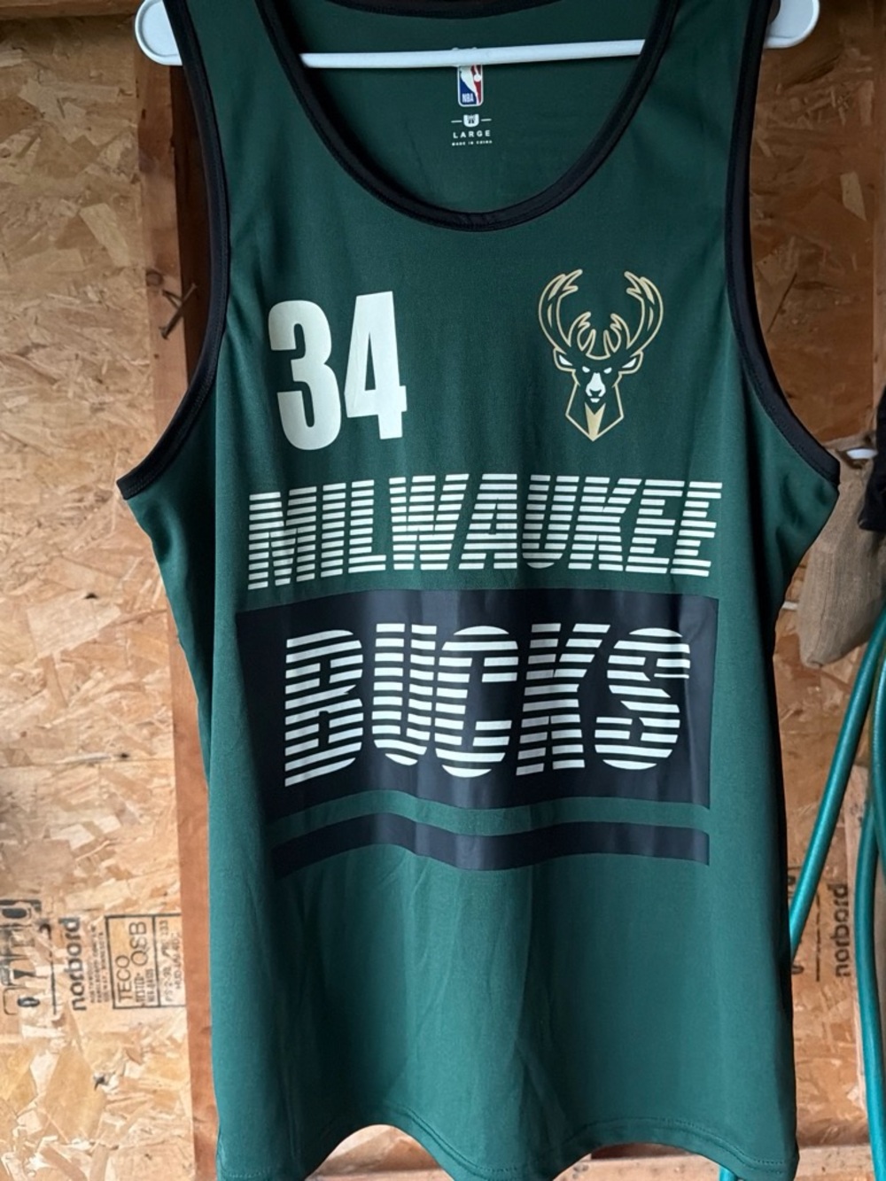 NBA Milwaukee Bucks Dark Green and White Basketball Jersey #34